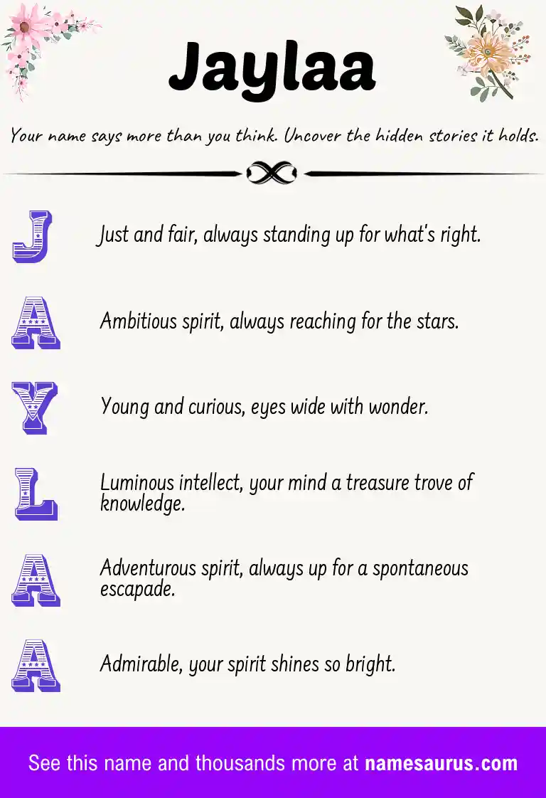 Acrostic poem about Jaylaa.