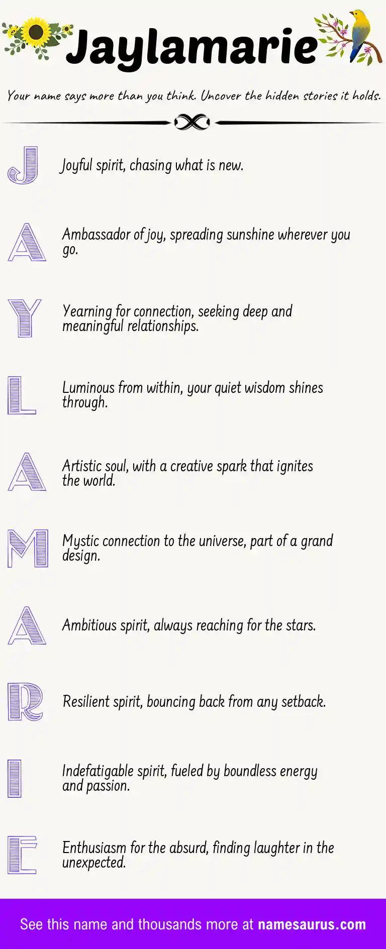 Acrostic poem about Jaylamarie.