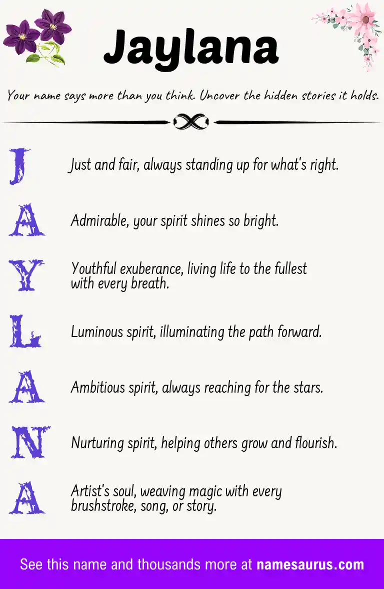 Acrostic poem about Jaylana.