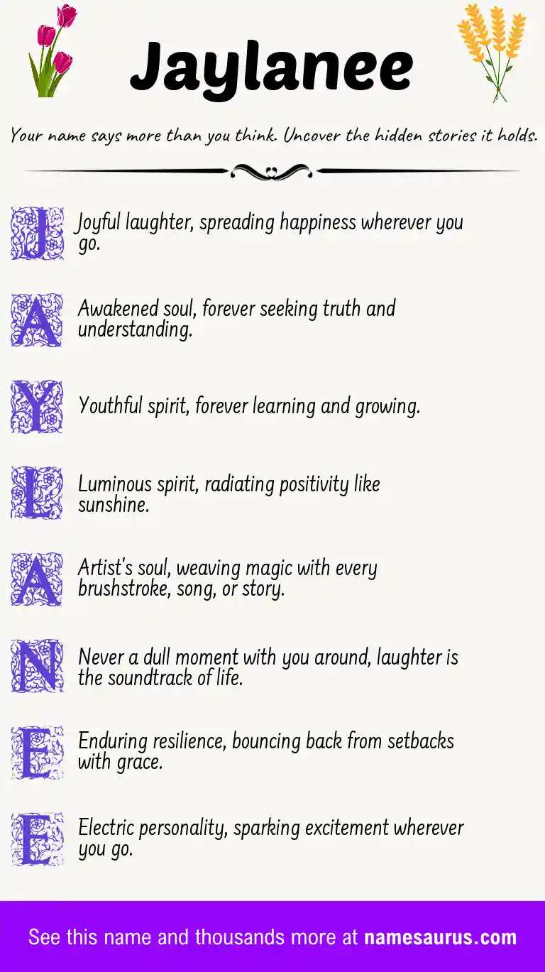 Acrostic poem about Jaylanee.