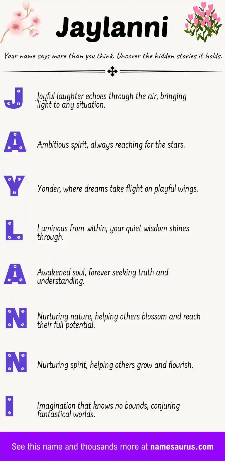 Acrostic poem about Jaylanni.