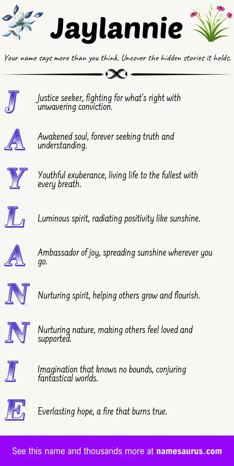 Acrostic poem about Jaylannie.