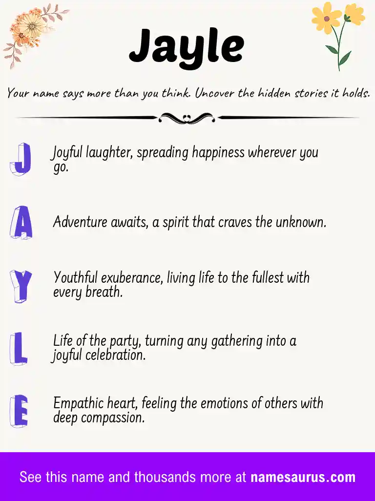 Acrostic poem about Jayle.