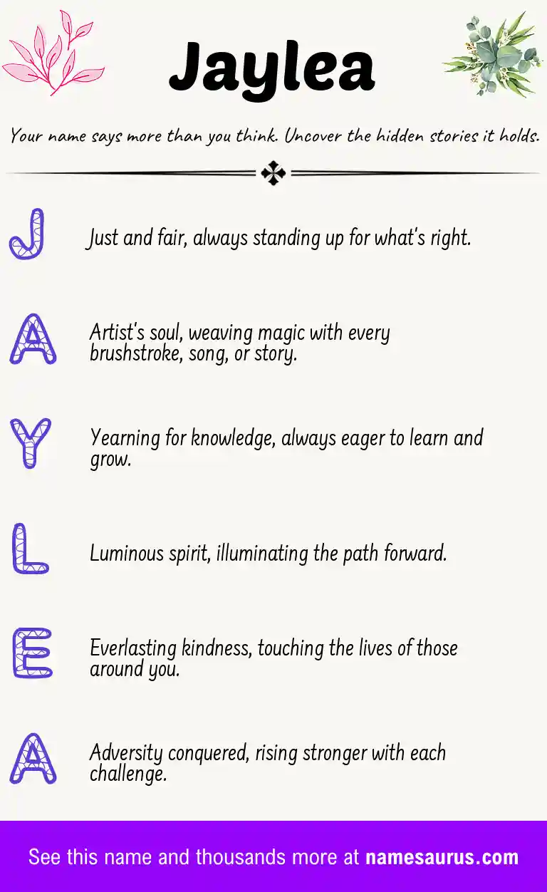 Acrostic poem about Jaylea.