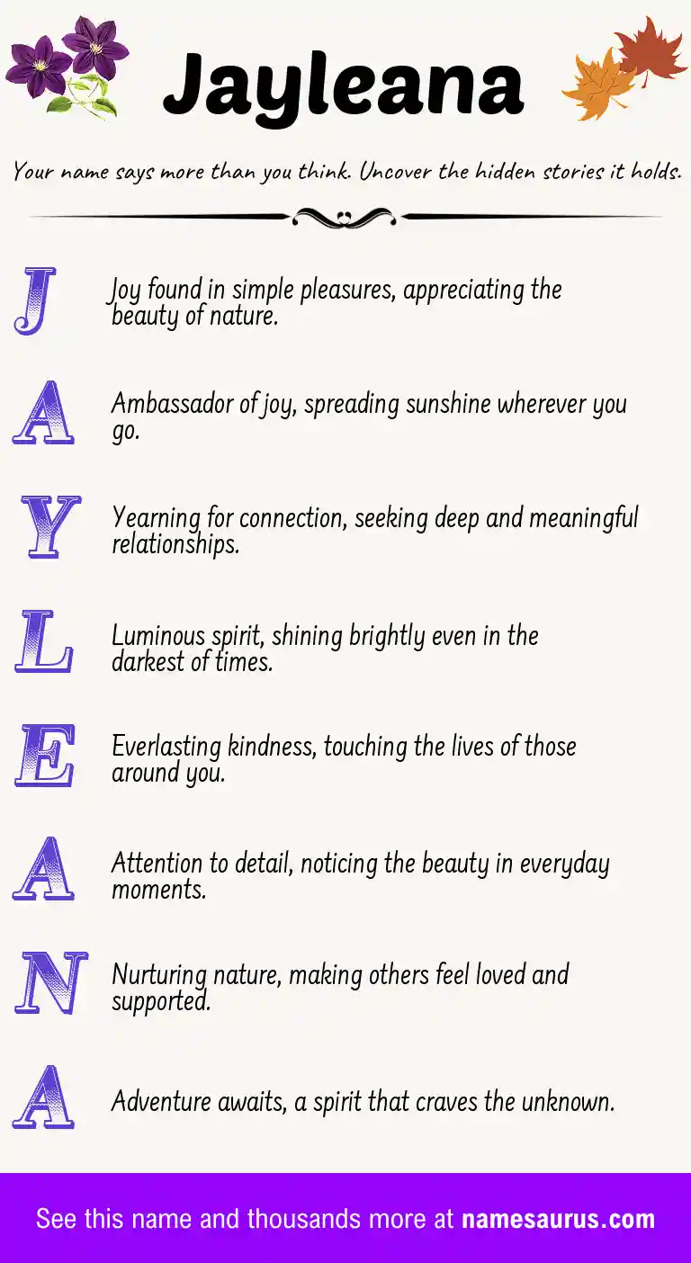 Acrostic poem about Jayleana.