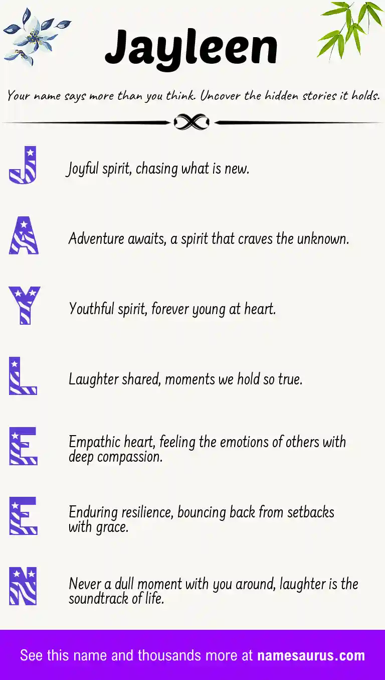 Acrostic poem about Jayleen.