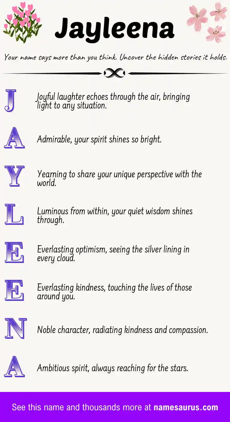 Acrostic poem about Jayleena.