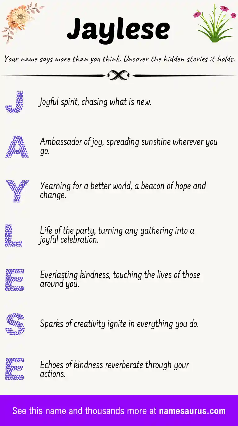 Acrostic poem about Jaylese.