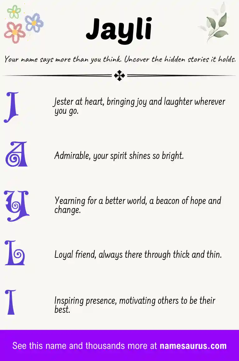 Acrostic poem about Jayli.