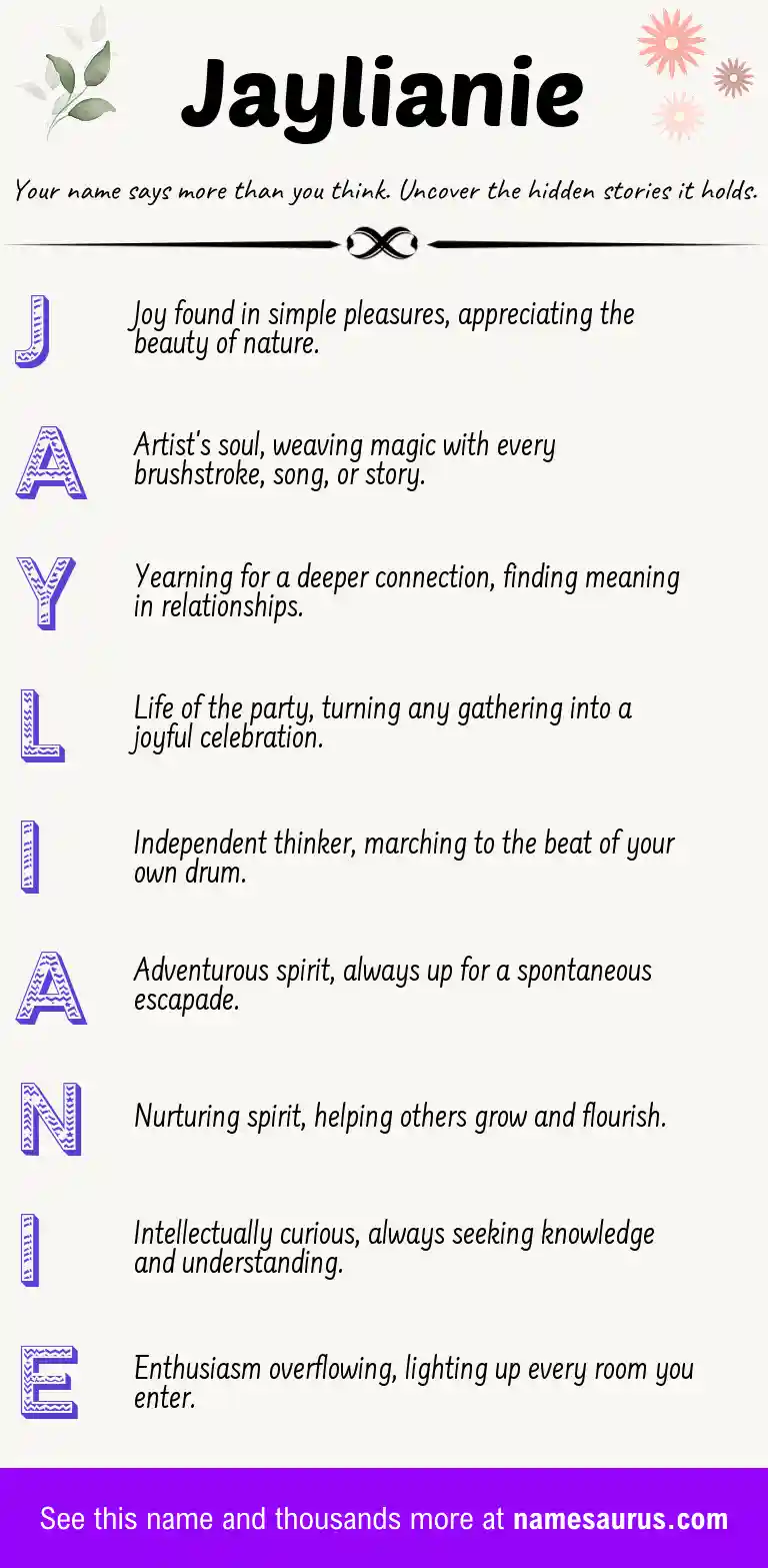 Acrostic poem about Jaylianie.