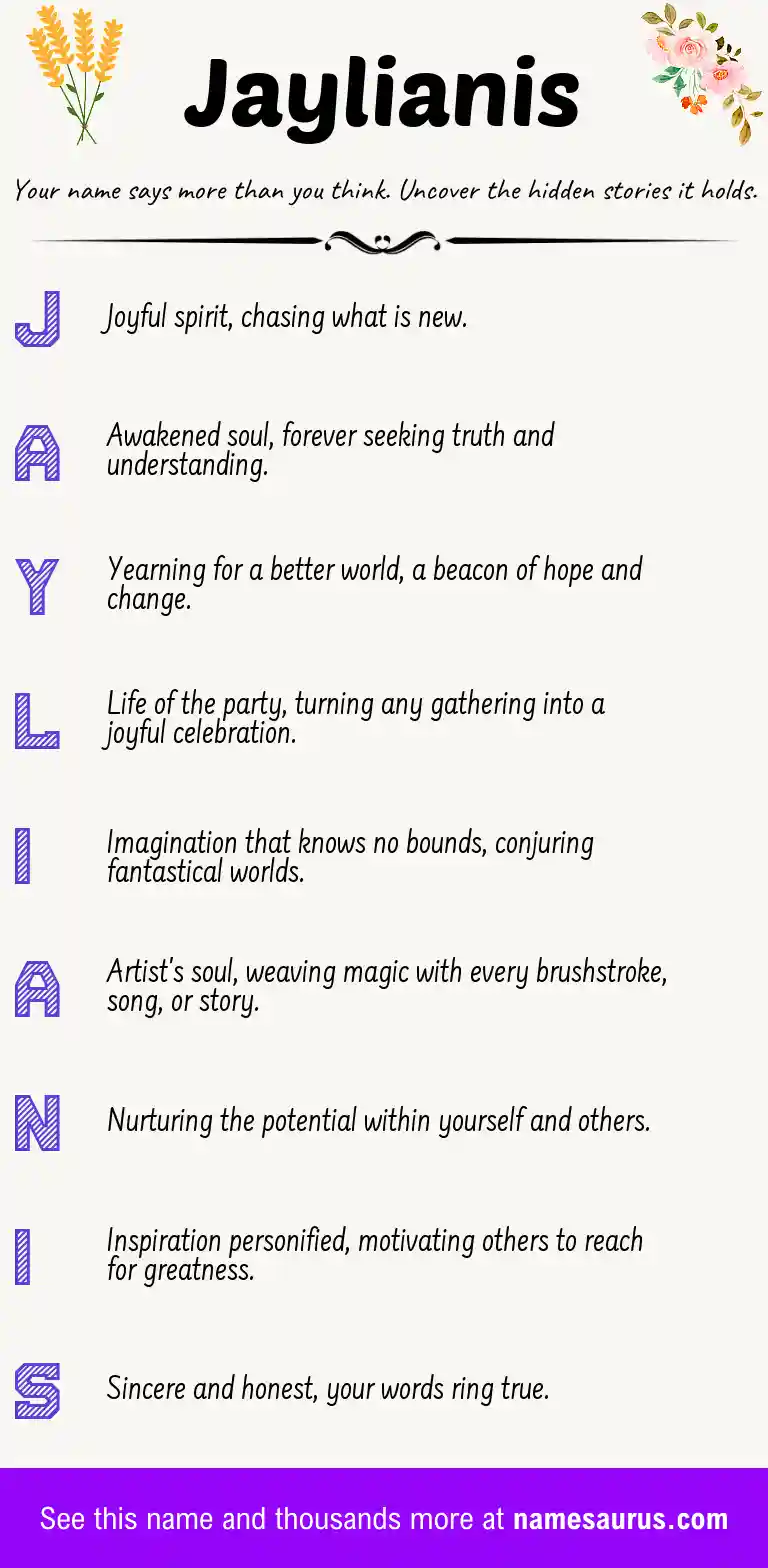 Acrostic poem about Jaylianis.