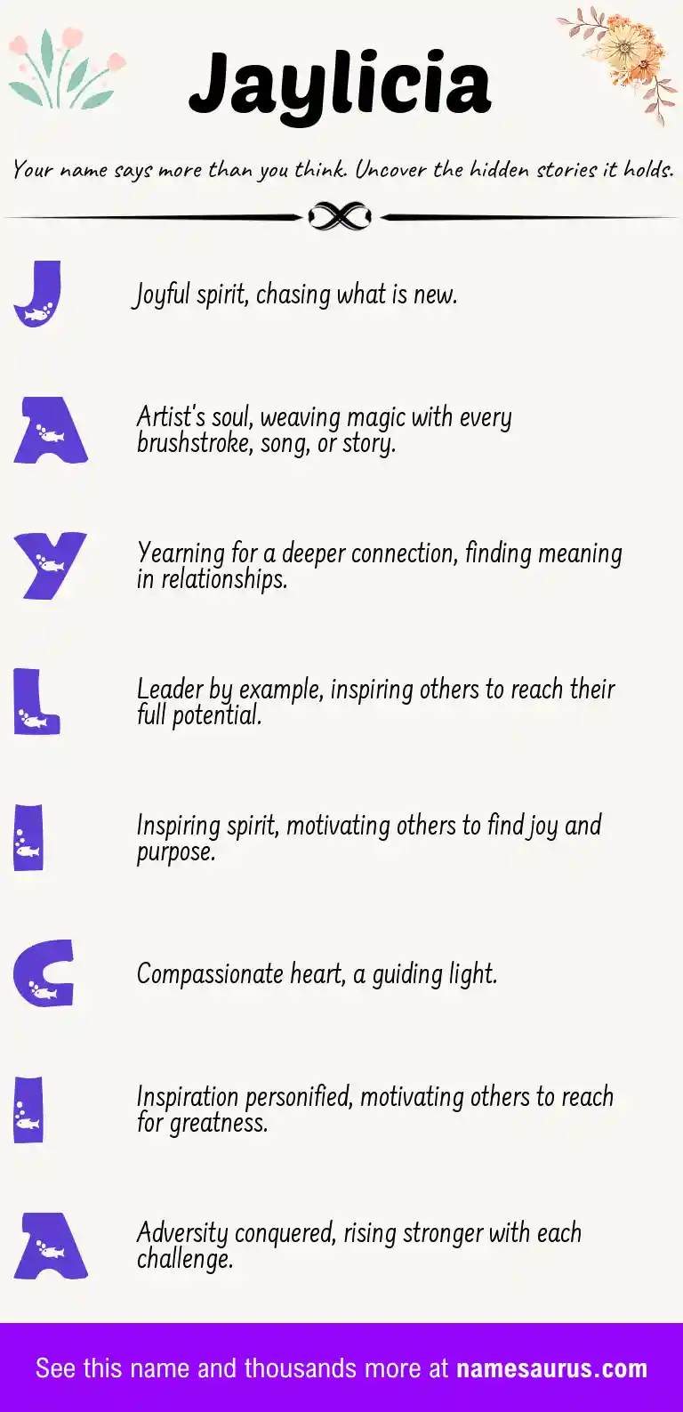 Acrostic poem about Jaylicia.