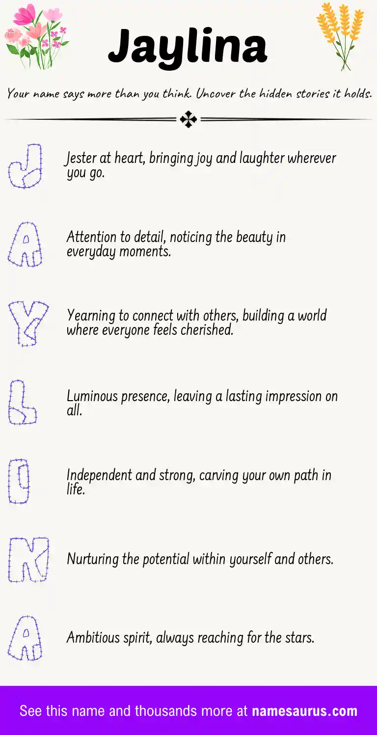 Acrostic poem about Jaylina.
