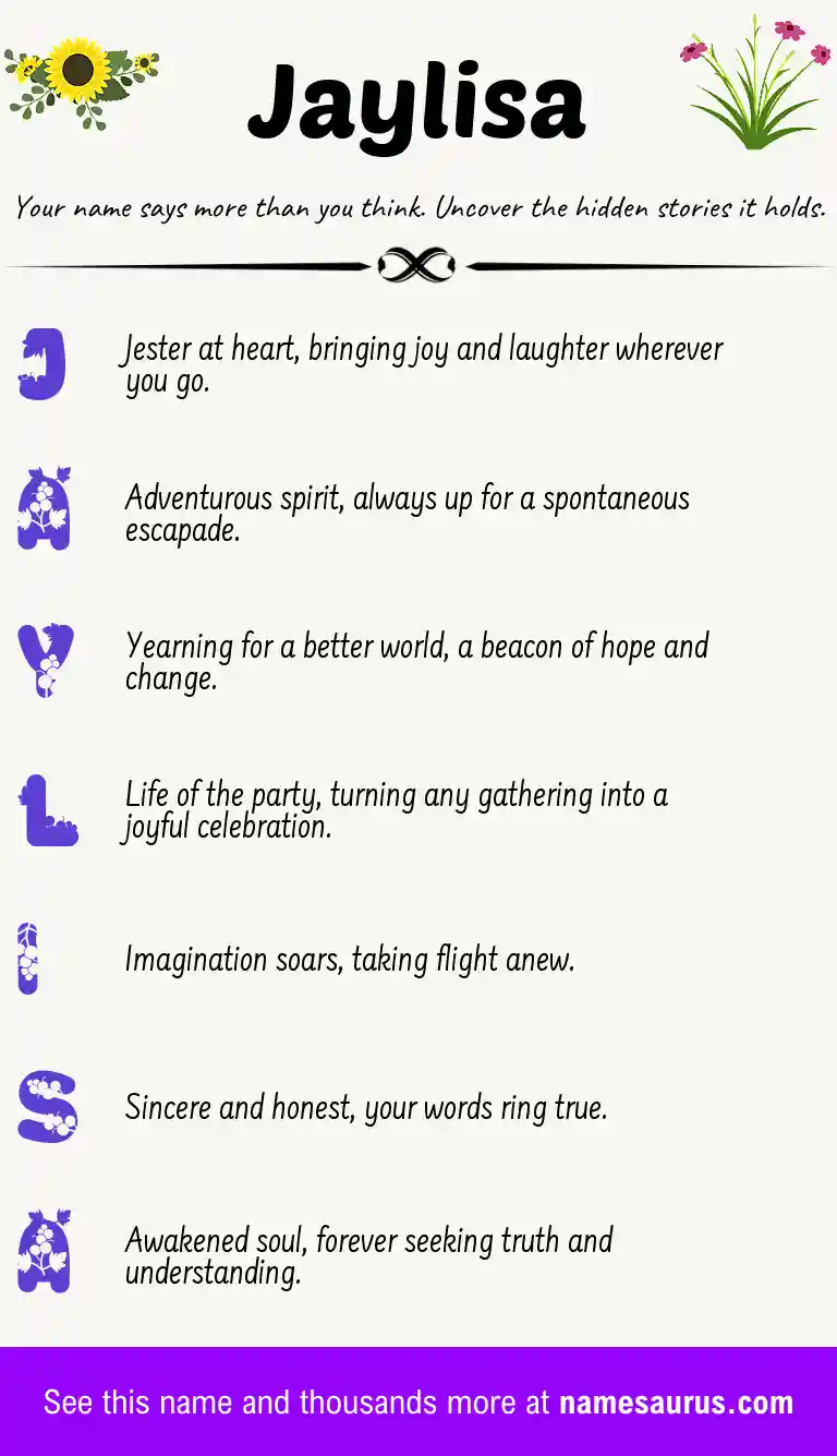 Acrostic poem about Jaylisa.