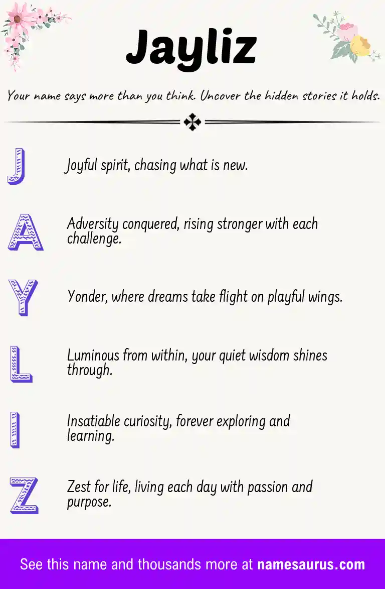 Acrostic poem about Jayliz.