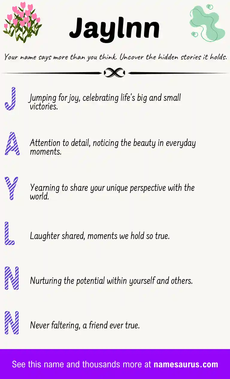 Acrostic poem about Jaylnn.
