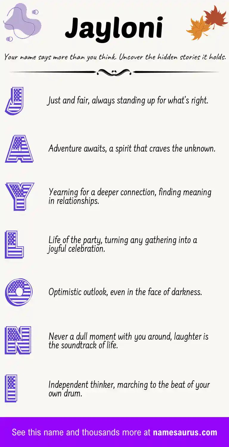 Acrostic poem about Jayloni.