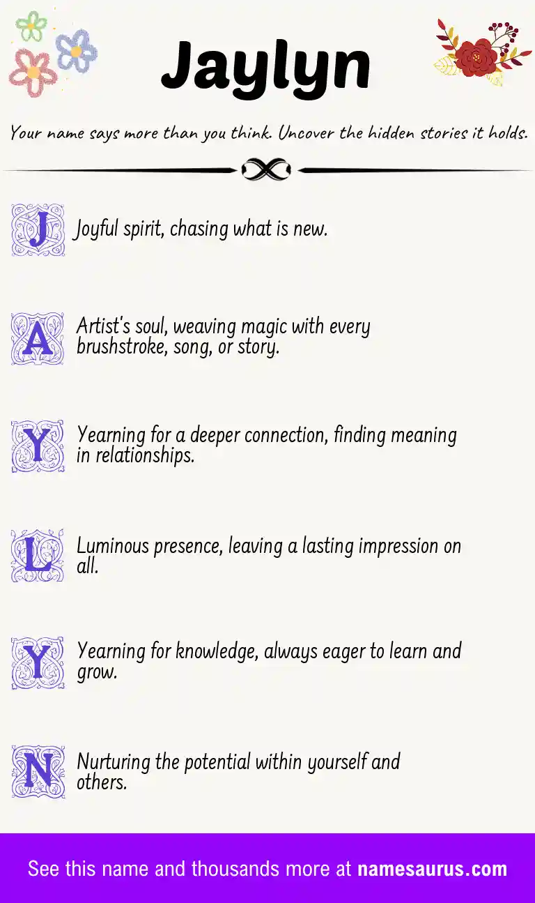 Acrostic poem about Jaylyn.