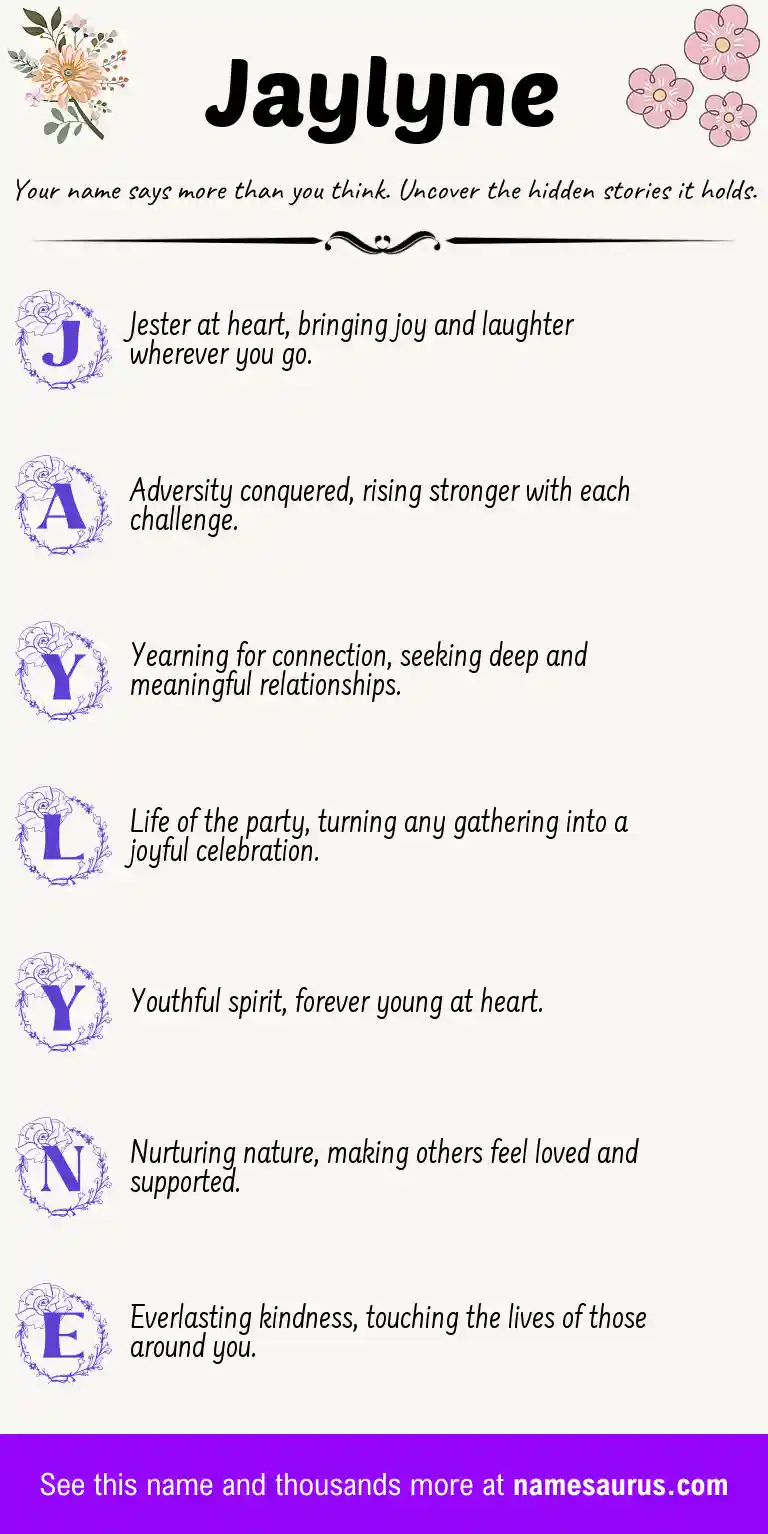 Acrostic poem about Jaylyne.