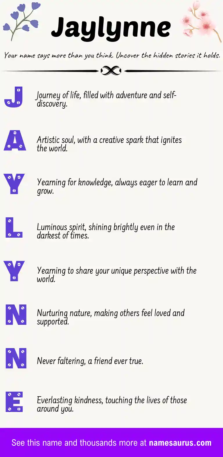Acrostic poem about Jaylynne.