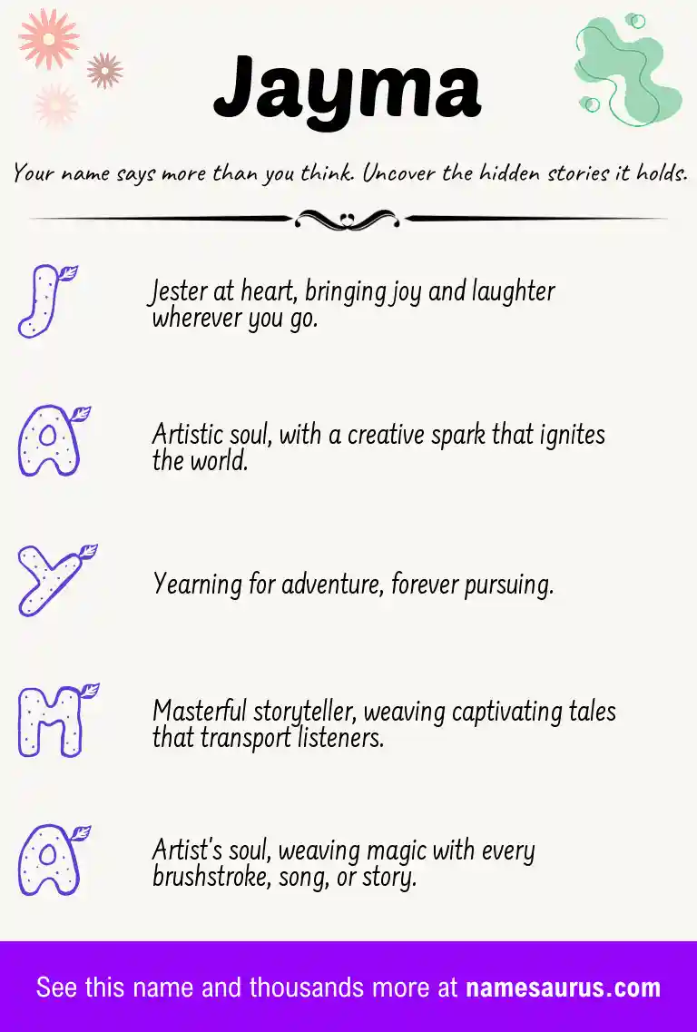 Acrostic poem about Jayma.