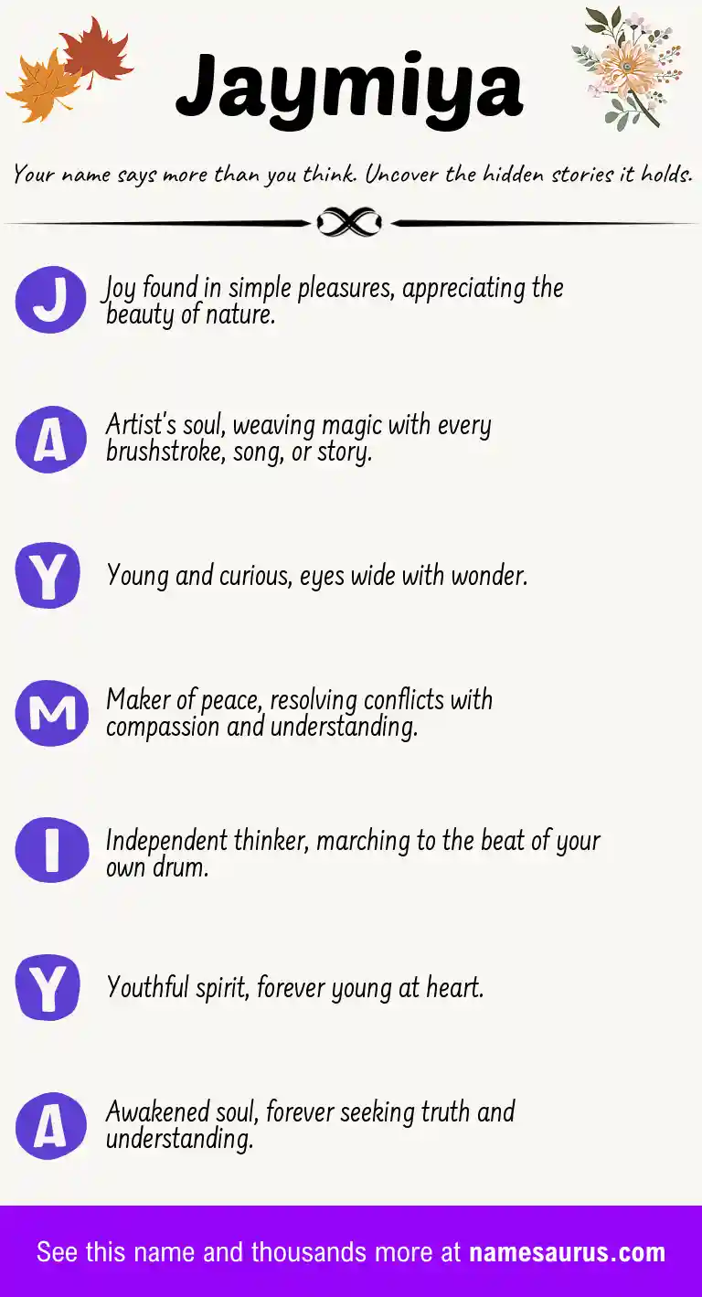 Acrostic poem about Jaymiya.