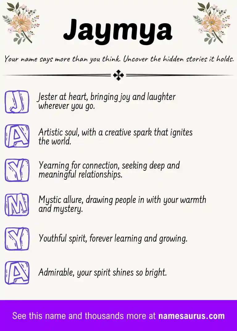 Acrostic poem about Jaymya.