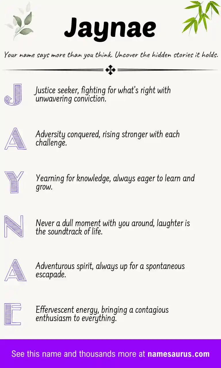 Acrostic poem about Jaynae.