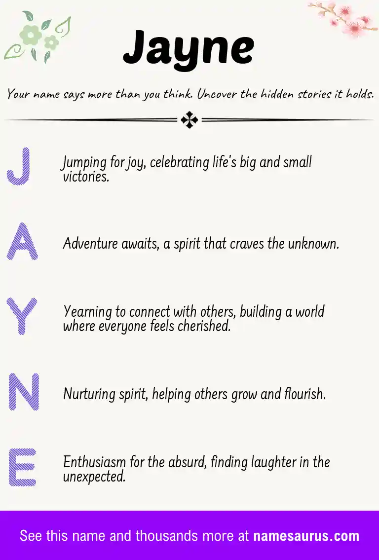 Acrostic poem about Jayne.