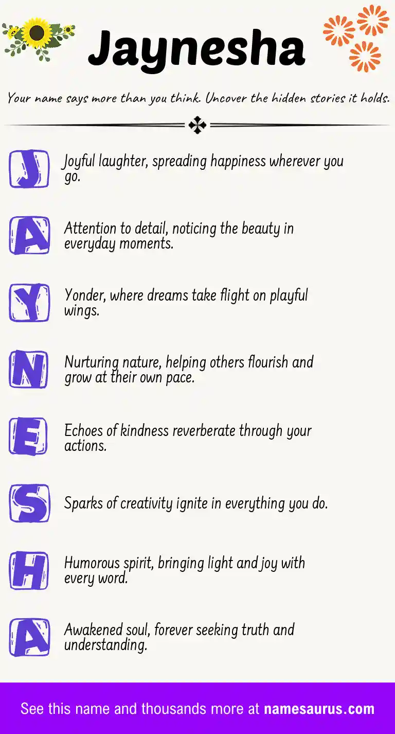 Acrostic poem about Jaynesha.