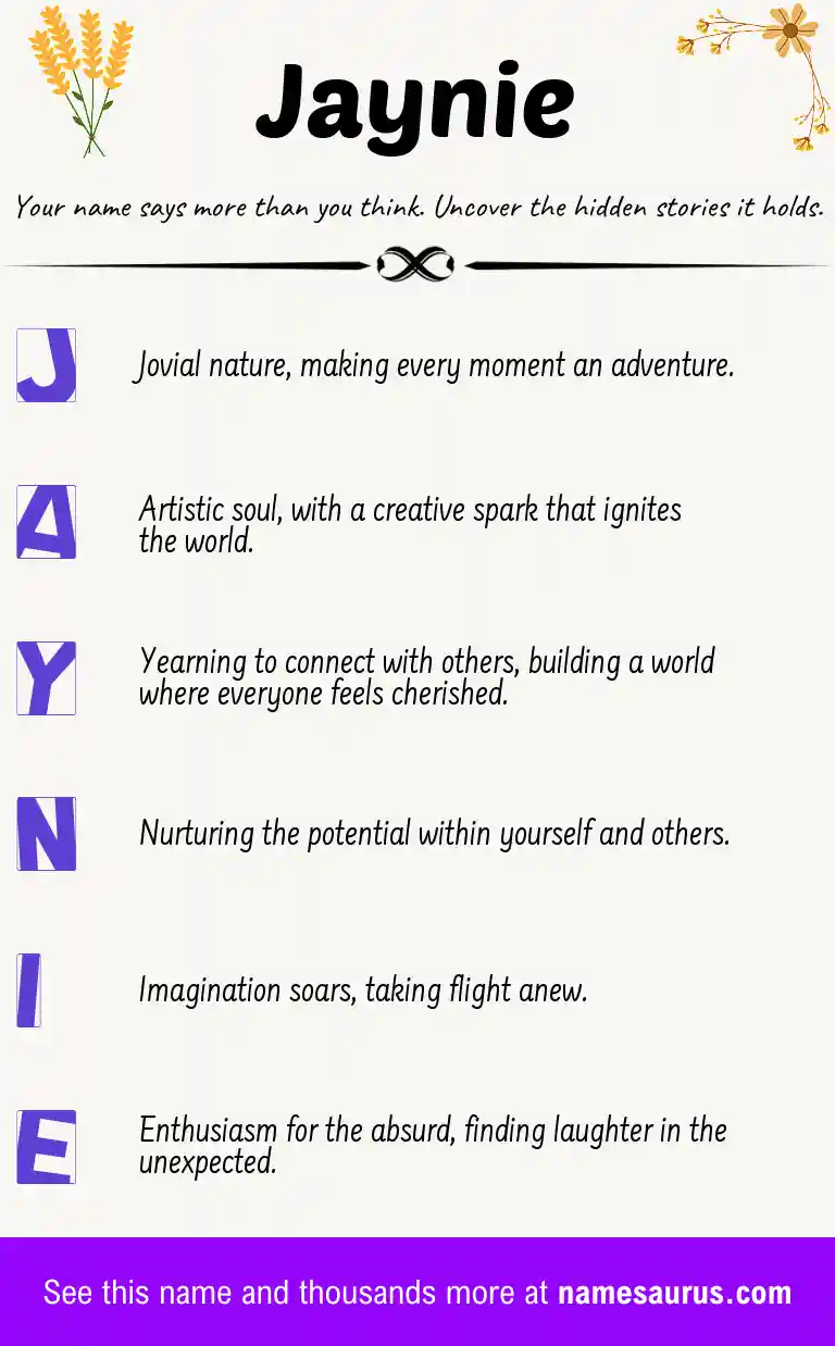 Acrostic poem about Jaynie.