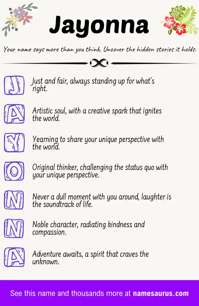 Acrostic poem about Jayonna.