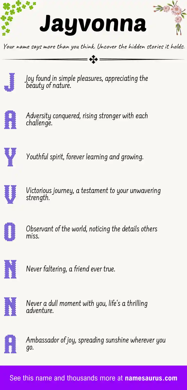 Acrostic poem about Jayvonna.