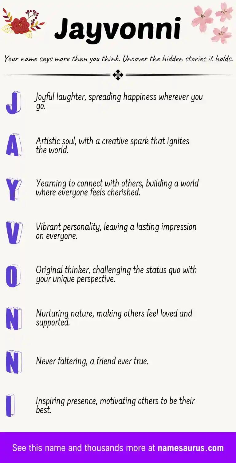 Acrostic poem about Jayvonni.