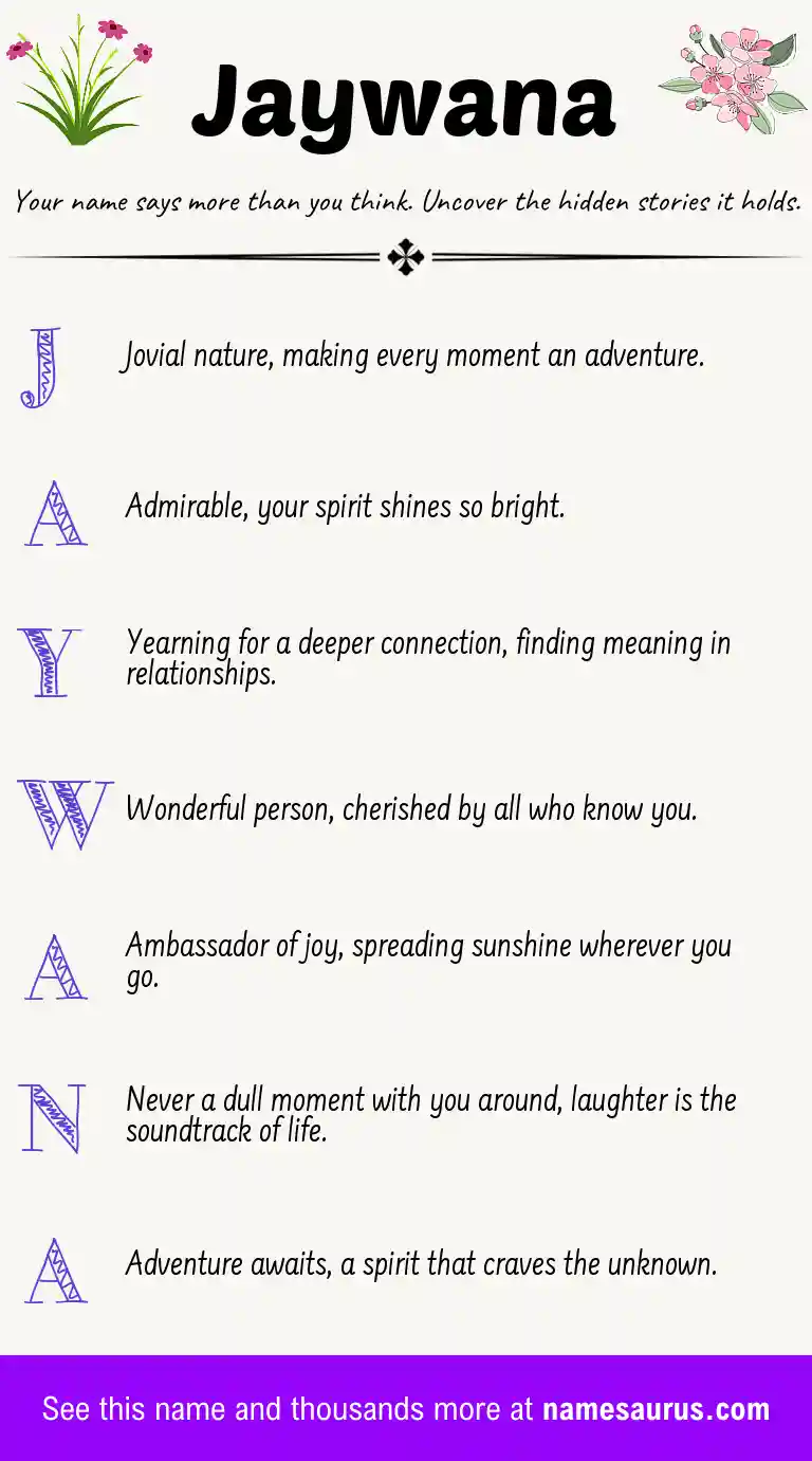 Acrostic poem about Jaywana.