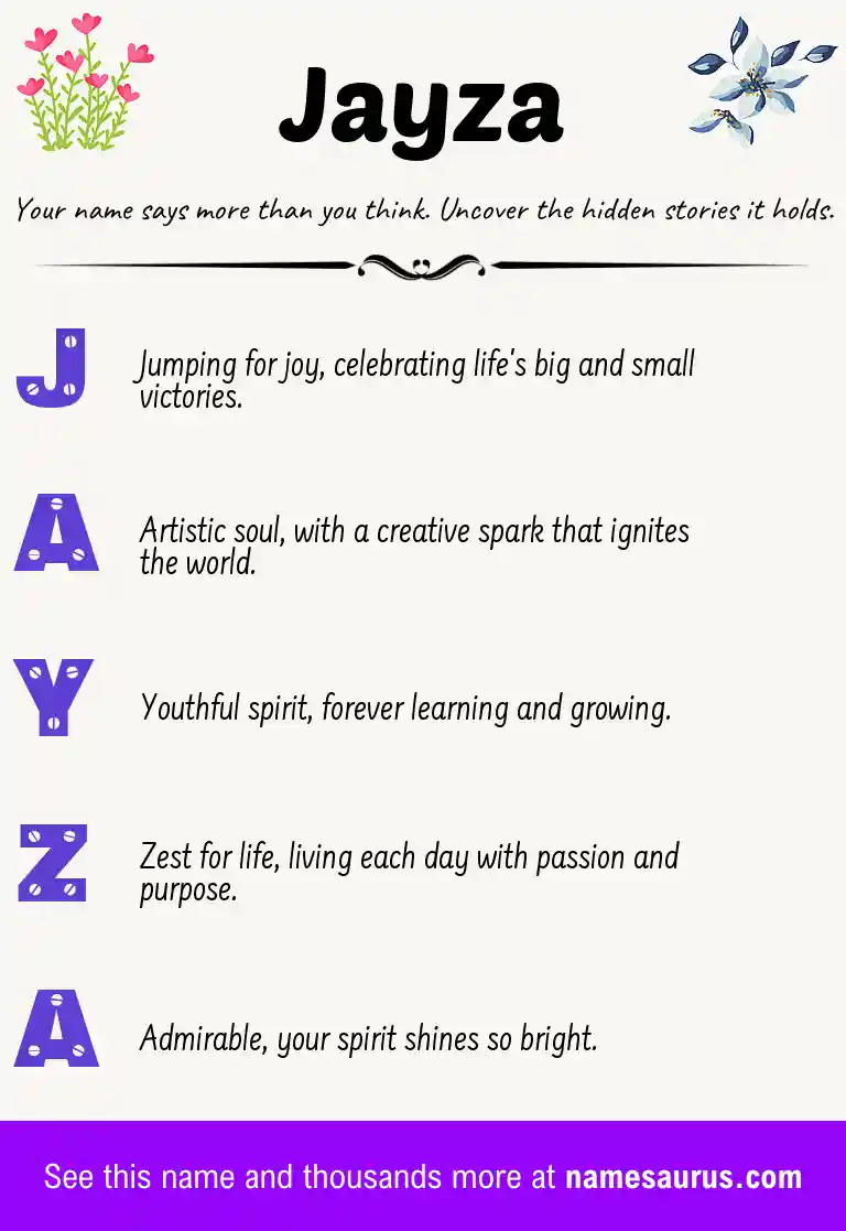 Acrostic poem about Jayza.