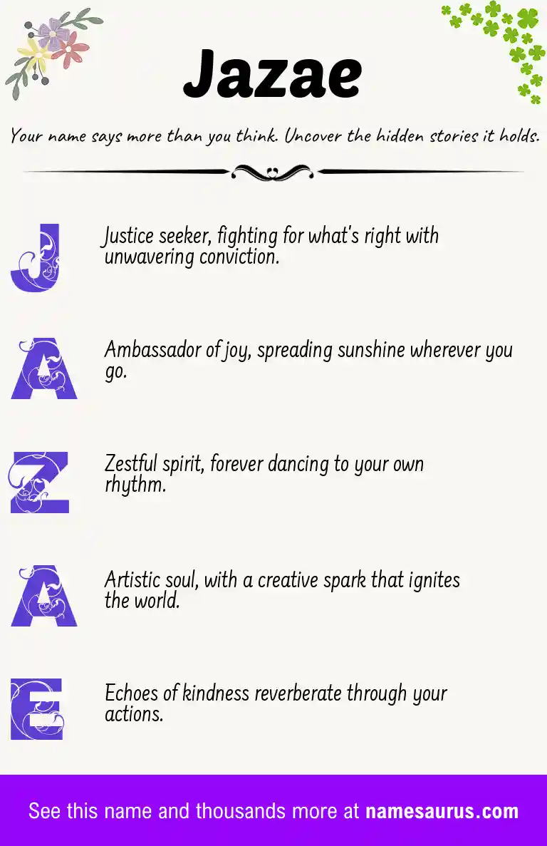 Acrostic poem about Jazae.