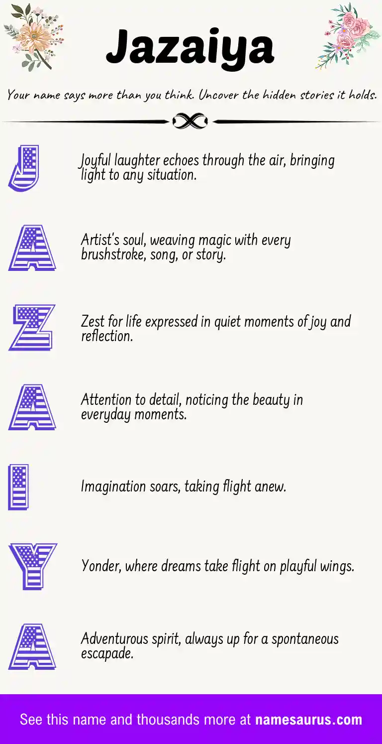 Acrostic poem about Jazaiya.