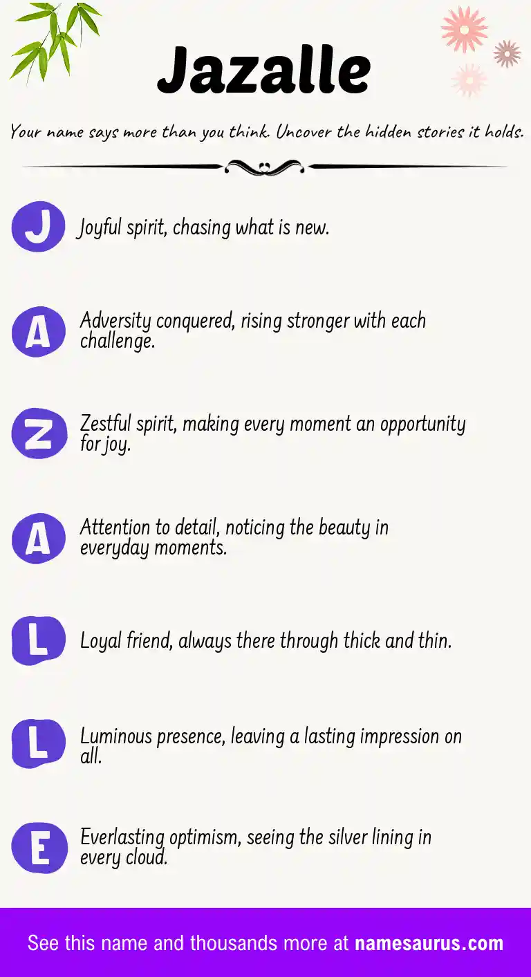 Acrostic poem about Jazalle.