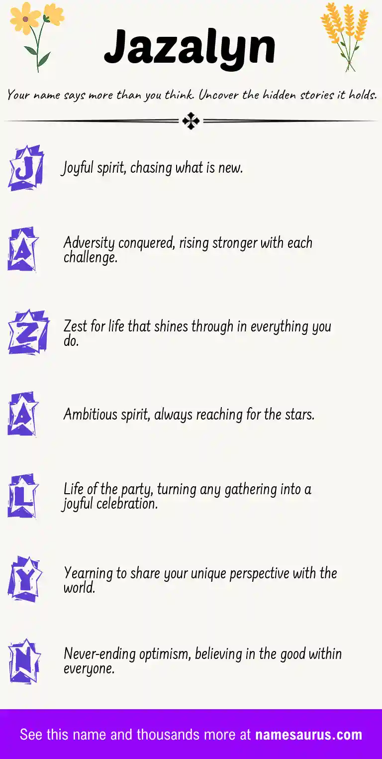 Acrostic poem about Jazalyn.