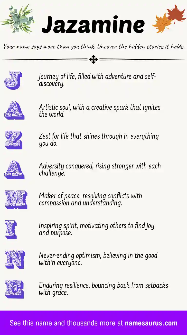 Acrostic poem about Jazamine.