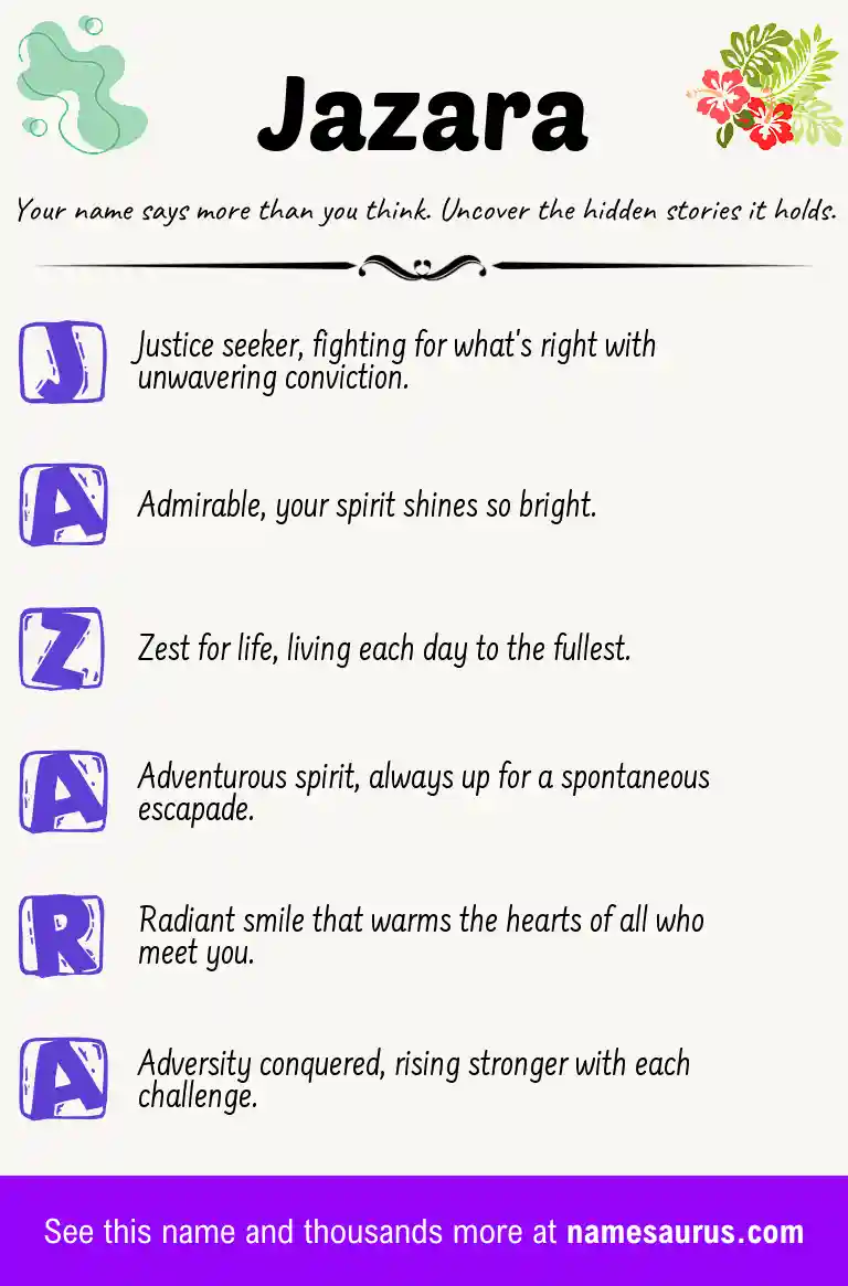 Acrostic poem about Jazara.