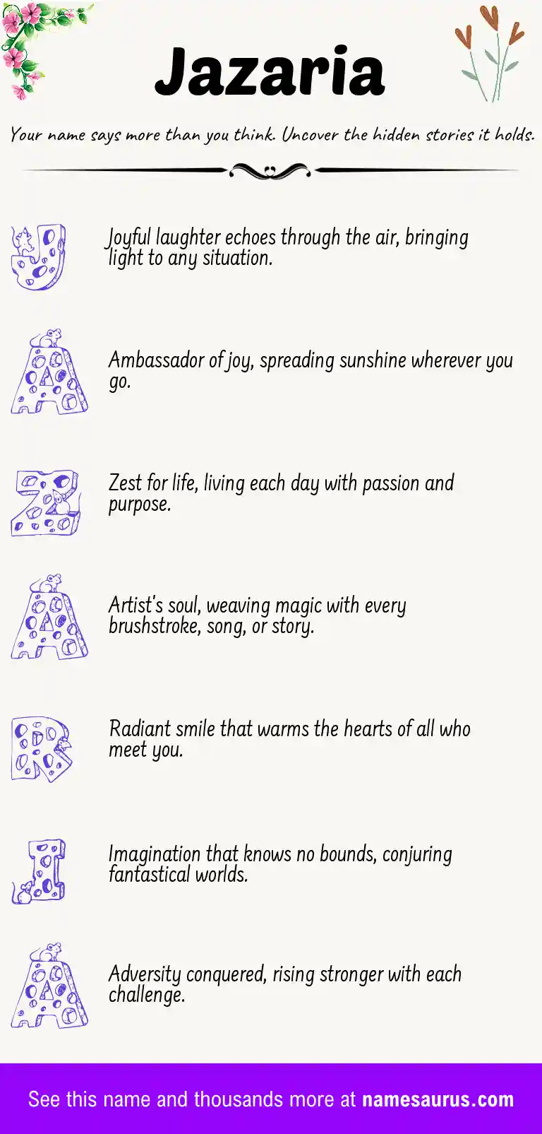 Acrostic poem about Jazaria.