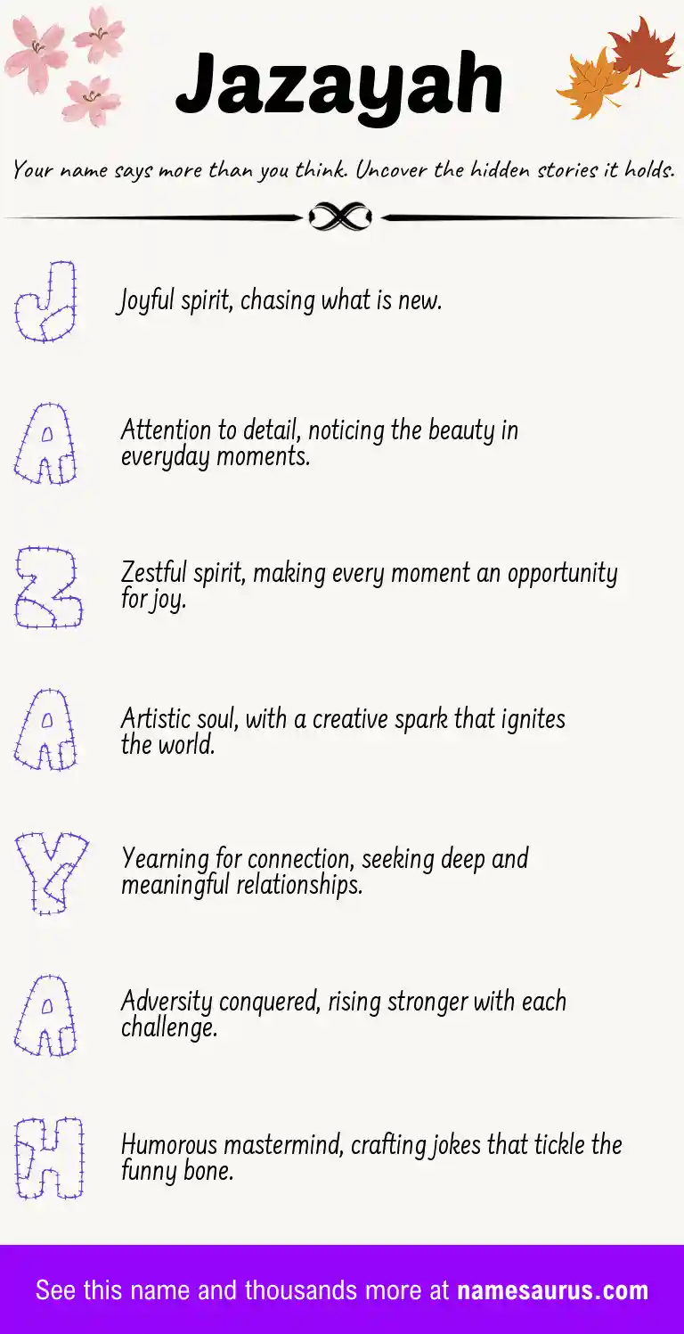 Acrostic poem about Jazayah.