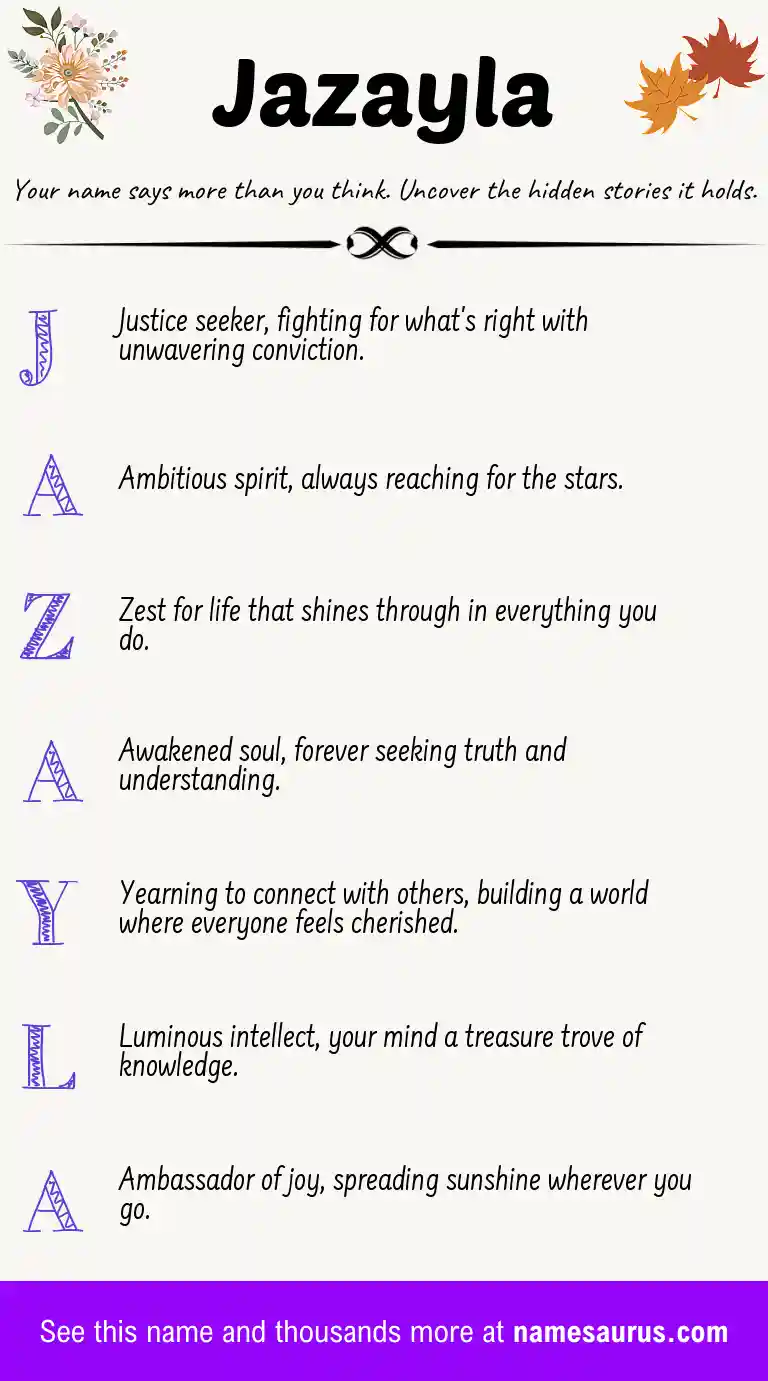 Acrostic poem about Jazayla.