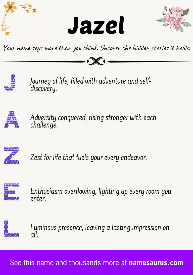 Acrostic poem about Jazel.