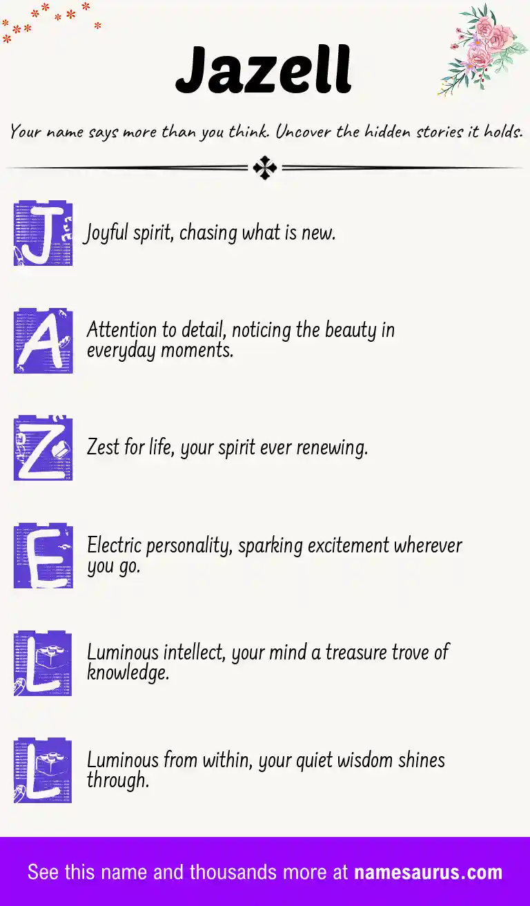 Acrostic poem about Jazell.