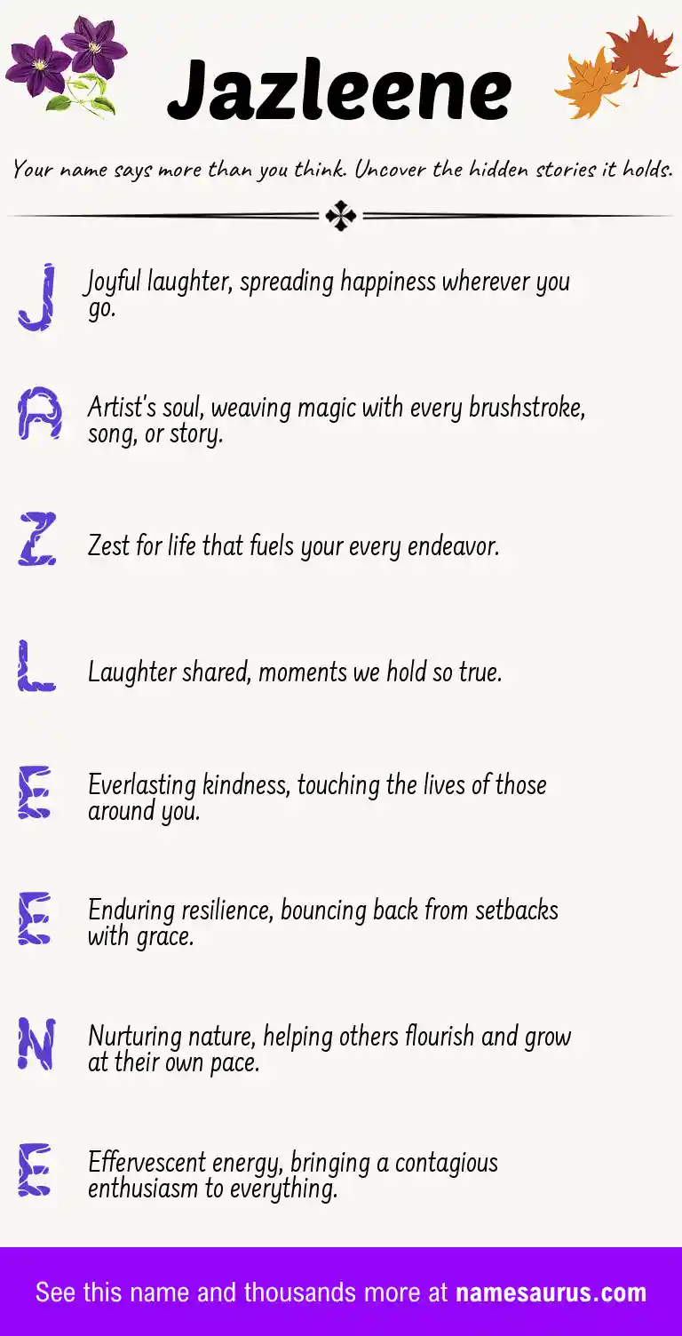 Acrostic poem about Jazleene.