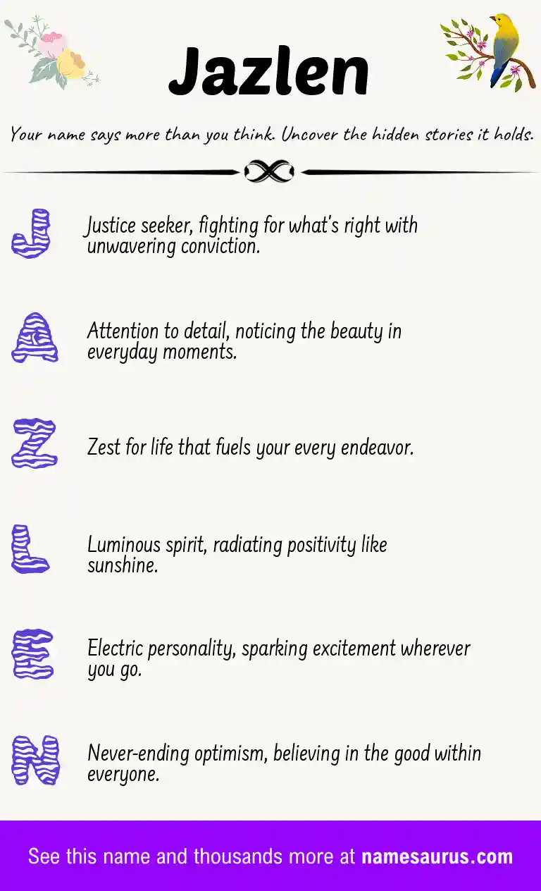 Acrostic poem about Jazlen.