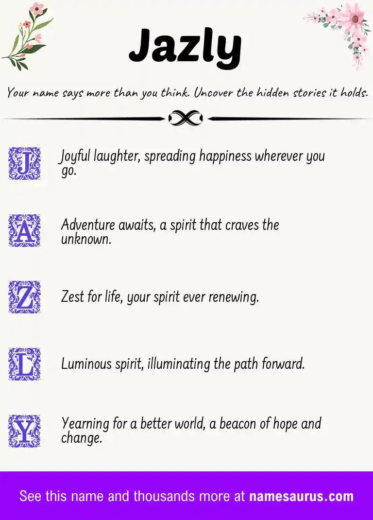 Acrostic poem about Jazly.